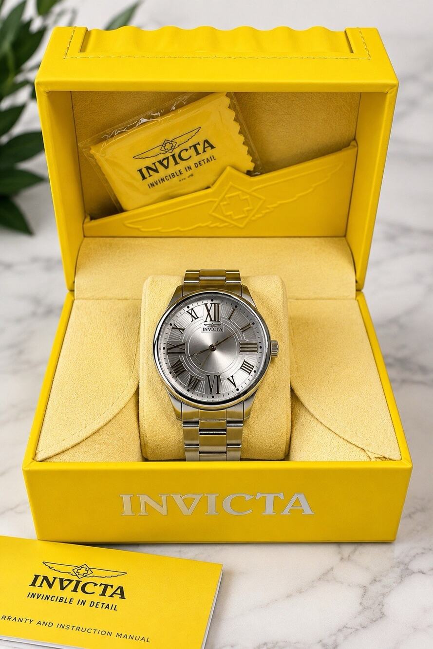 Invicta Objet d'Art 35128 Men's Two-Tone Gold Silver Classic Roman Watch Box